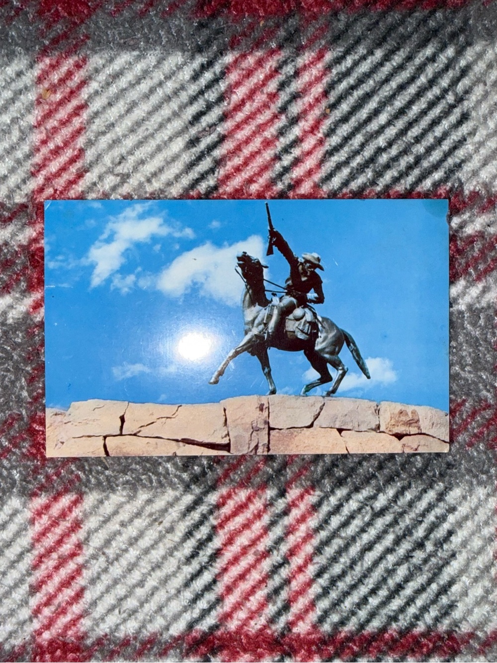 Vintage Buffalo Bill Scout Statue Vanderbilt Postcard 1955